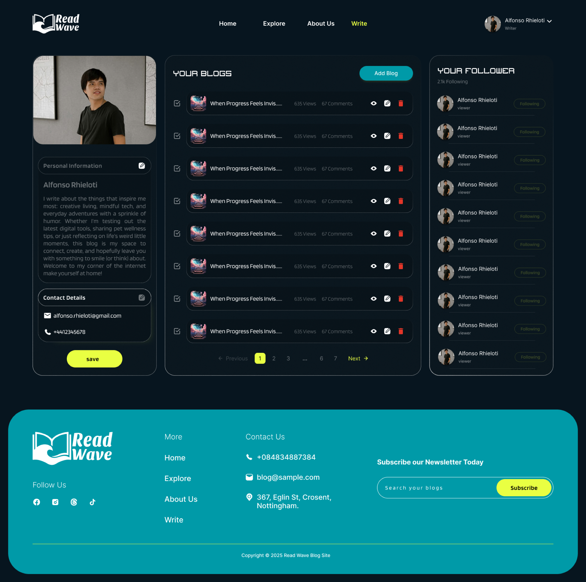 ReadWave Writer Account